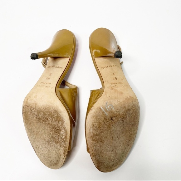 KATE SPADE Tan Heel Sandals patent leather Sz. 6.5 - Picture 10 of 11